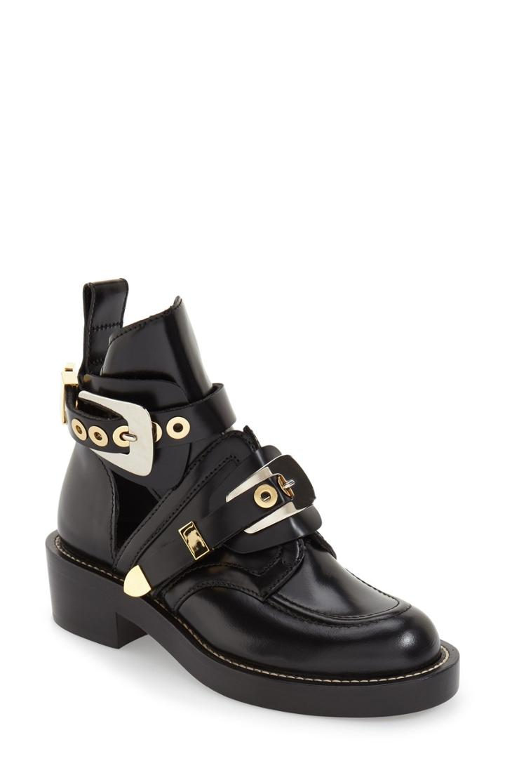 Women's Balenciaga Cutout Buckle Boot Us / 34eu - Black
