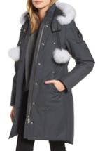Women's Moose Knuckles 'stirling' Down Parka With Genuine Fox Fur Trim, Size - Grey