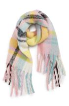 Women's David & Young Plaid Boucle Scarf, Size - Pink