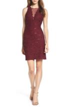 Women's Morgan & Co. Lace Illusion Sheath Dress /4 - Red