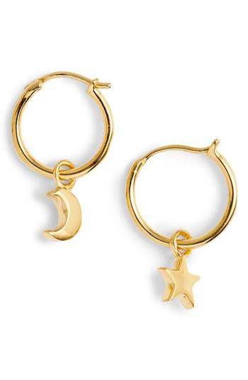 Women's Missoma Mini Star & Moon Charm Hoop Earrings