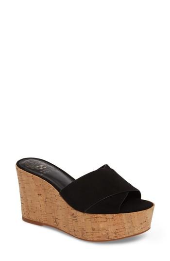Women's Vince Camuto Kessina Platform Wedge Mule M - Black