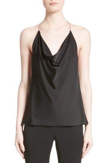 Women's Cushnie Et Ochs Satin Cowl Neck Halter Top