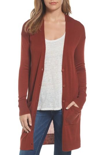 Women's Halogen Rib Knit Wool Blend Cardigan - Metallic