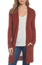 Women's Halogen Rib Knit Wool Blend Cardigan - Metallic