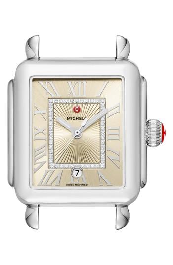 Women's Michele Deco Madison Champagne Diamond Dial Watch Head, 33mm X 35mm