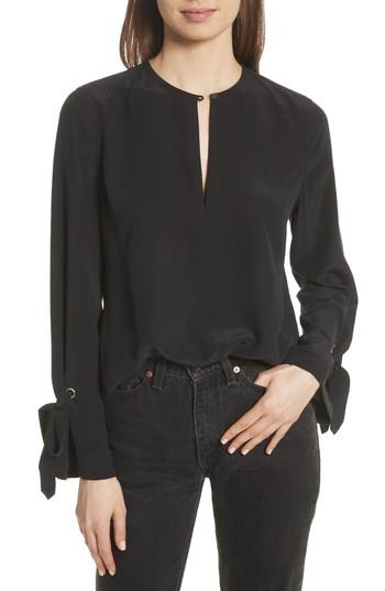 Women's Equipment Sayer Tie Sleeve Silk Top - Black