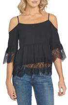 Women's 1.state Cold Shoulder Lace Blouse - Black