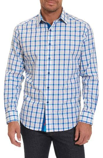 Men's Robert Graham Classic Fit Check Sport Shirt - Blue