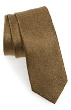 Men's Lanvin Solid Silk Skinny Tie, Size - Metallic