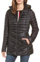 Women's Barbour Linton Hooded Water Resistant Quilted Jacket Us / 8 Uk - Black