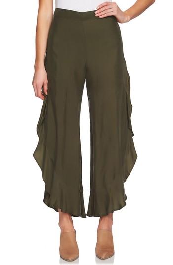 Women's 1.state Ruffle Wide Leg Pants - Green