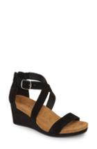 Women's Lucky Brand Kenadee Wedge Sandal .5 M - Black