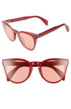Women's Rag & Bone 61mm Cat Eye Sunglasses - Red
