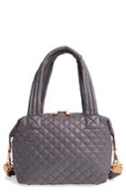 Mz Wallace 'medium Sutton' Quilted Oxford Nylon Shoulder Tote - Grey