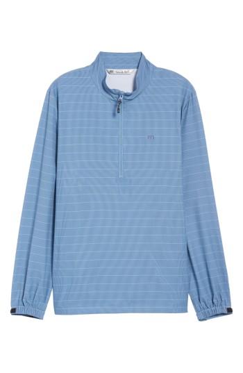 Men's Travis Mathew Dubes Quarter Zip Pullover Jacket - Blue