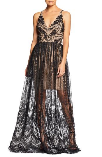 Women's Dress The Population Chelsea Lace A-line Gown, Size - Black