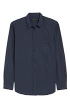 Men's French Connection Regular Fit Poplin Sport Shirt, Size - Blue