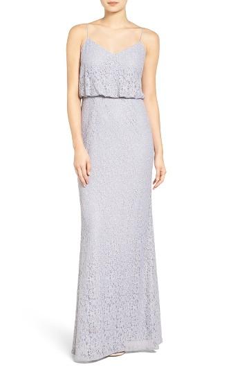 Women's Adrianna Papell Lace Blouson Gown - Grey