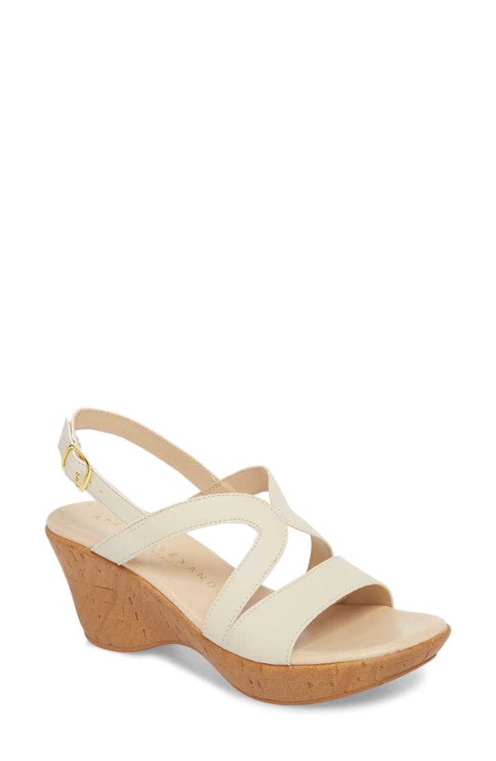 Women's Athena Alexander Pomade Wedge Sandal .5 M - White