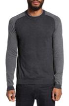 Men's Ted Baker London Pepmint Herringbone Sleeve Sweatshirt (l) - Black