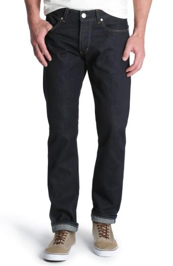 Men's Wrangler Spencer Selvedge Slim Straight Leg Jeans X 32 - Blue