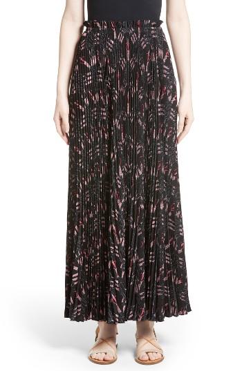 Women's Valentino Love Blade Print Pleated Maxi Skirt