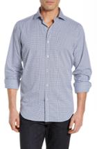 Men's Bugatchi Classic Fit Print Performance Sport Shirt, Size - Blue