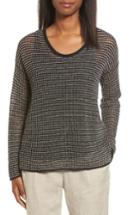 Women's Eileen Fisher Organic Cotton Blend Two-tone Sweater