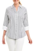 Women's Foxcroft Taylor Non-iron Stripe Cotton Shirt