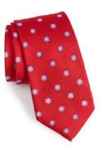 Men's Calibrate Cloisters Neat Silk Tie, Size - Red