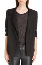 Women's Isabel Marant Riane Stretch Linen Blend Blazer Us / 40 Fr - Black