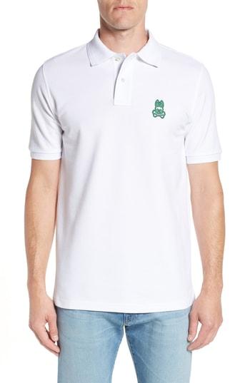 Men's Psycho Bunny Alto Embroidered Pique Polo (xs) - White
