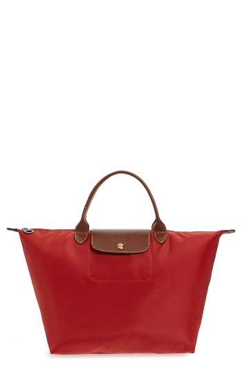 Longchamp 'medium Le Pliage' Nylon Tote - Red