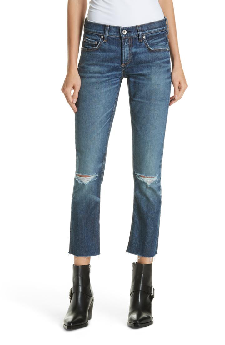 Women's Rag & Bone The Dre Ankle Slim Boyfriend Jeans - Blue