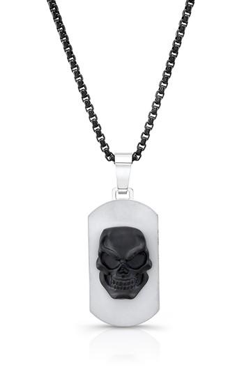 Men's Room101 Skull Dog Tag Necklace