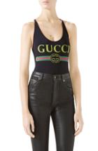 Women's Gucci Logo One-piece Swimsuit, Size - Black