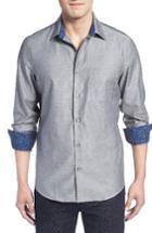 Men's John W. Nordstrom Regular Fit Non-iron Herringbone Sport Shirt