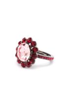 Women's Oscar De La Renta Crystal Flower Ring