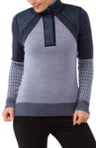 Women's Smartwool Ski Ninja Pullover Sweater - Blue
