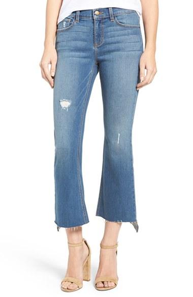 Women's Sp Black Step Hem Crop Flare Jeans
