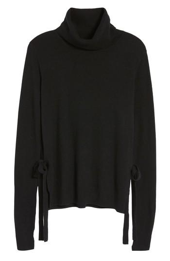 Women's Pam & Gela Distressed Turtleneck Sweater - Black