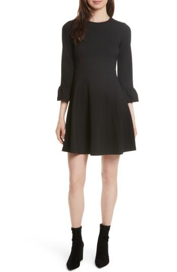 Women's Kate Spade New York Ponte Knit Fit & Flare Dress, Size - Black