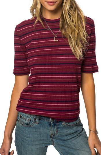 Women's O'neill Duke Stripe Top - Burgundy