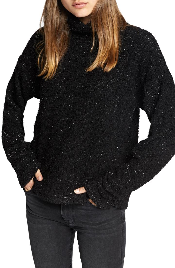 Women's Sanctuary Disco Speck Turtleneck Sweater - Metallic