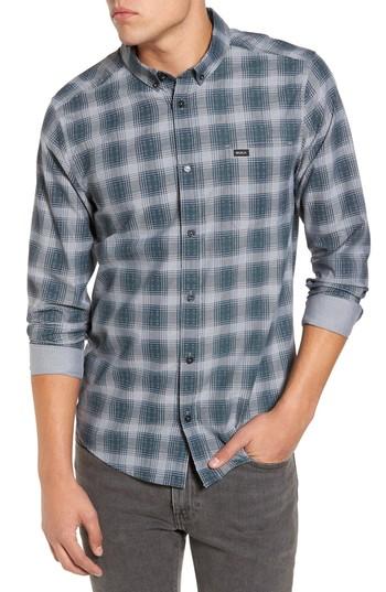 Men's Rvca That'll Do Plaid Shirt, Size - Grey