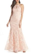 Women's Xscape Ruched Lace Halter Mermaid Gown - Pink