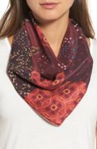 Women's Treasure & Bond Paisley Meadow Square Silk Scarf, Size - Burgundy