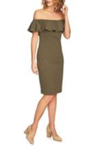 Women's 1.state Ruffle Off The Shoulder Dress - Green