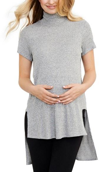 Women's Maternal America Turtleneck High/low Maternity Top